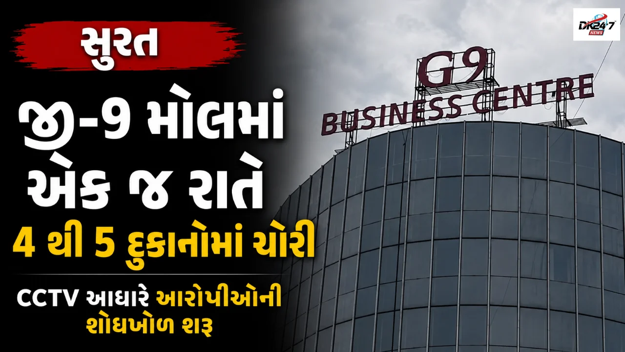 જી-9 મોલમાં 5 દુકાનોમાં ચોરી બાદ ડીંડોલી પોલીસે CCTV આધારે તપાસ શરૂ કરી